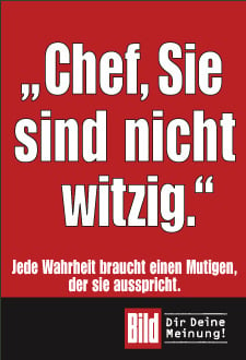 Plakat „Chef, Sie sind nicht witzig“