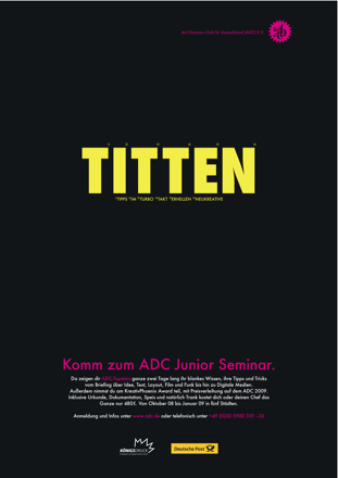 „Titten“: ADC-Juniorseminare 2008 (Plakat)