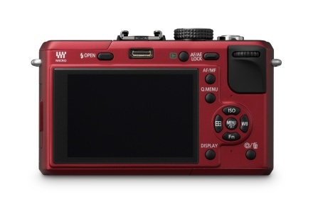 Panasonic Lumix DMC-GF1 (Rückseite, rot)