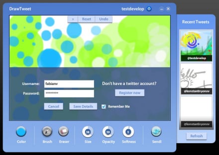 „Drawtweet“ (Bildschirmfoto)