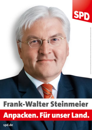 „Anpacken. Für unser Land.“ – SPD-Wahlplakat 2009 mit Außenminister Steinmeier