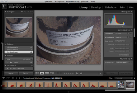 Adobe Photoshop Lightroom 3 Beta (Bildschirmfoto)