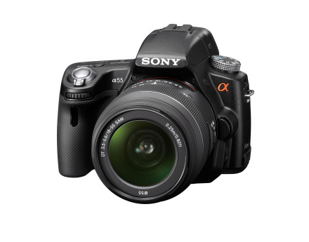 Sony Alpha SLT-A55V (Vorderseite)