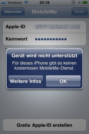 „Mein iPhone suchen“ mit iPhone 3GS