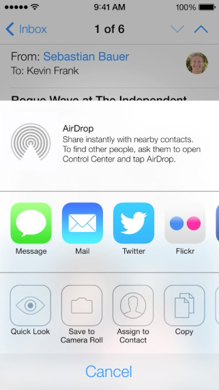 iOS 7: Teilen und Airdrop