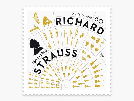 Optik Studios bekommt Gold für die Briefmarke zum 150. Geburtstag von Richard Strauss