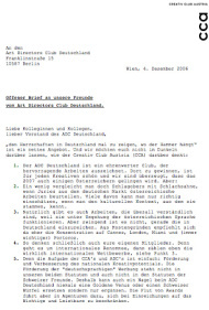 Offener Brief des CCA