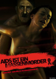 Kampagne „Aids ist ein Massenmörder“ (Regenbogen e.V./Das Commitee, Foto: Uwe Düttmann)