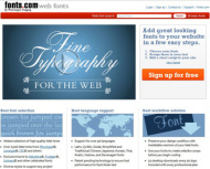 „Web Fonts“-Dienst von fonts.com (Bildschirmfoto)