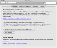 Neue Flash-Player-Systemeinstellungen am Mac