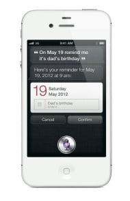 „Siri“-Oberfläche auf dem iPhone 4S