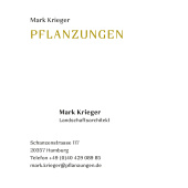 Mark Krieger PFLANZUNGEN