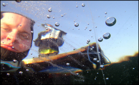 Selfportrait from under Ice