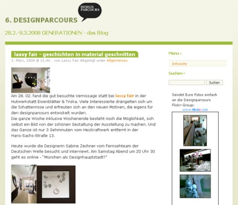 Designparcours Blog: Design und Umsetzung mit Wordpress