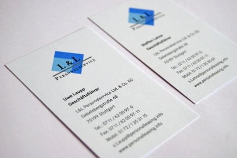 Visitenkarte für L&L Personalservice Ltd. & Co. KG, Stuttgart, Bietigheim
