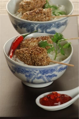 asia – food styling sesame sticks