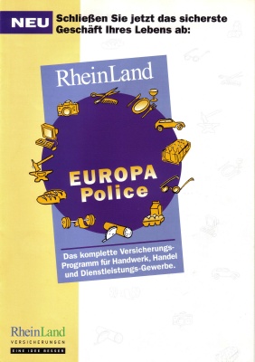 RheinLand Versicherungen: Folder „Europa Police“ (Titelseite)