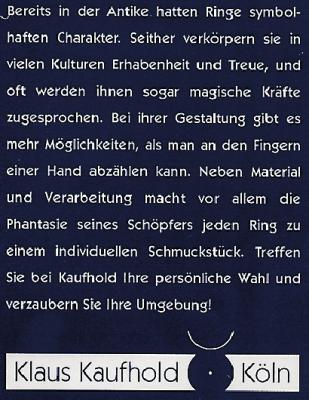Klaus Kaufhold: Plakat (Ring) – Text