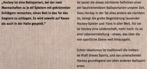 Deutscher Hockey-Bund: Imagebroschüre (S. 2) – Text