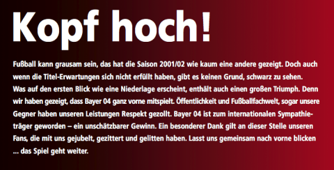 Bayer 04 Leverkusen: 1/1-Aneige (Lost) – Text