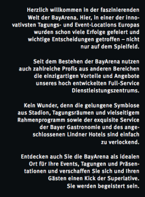 Bayer 04 Leverkusen: Unternehmens-Broschüre (S. 3) – Text