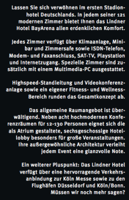 Bayer 04 Leverkusen: Unternehmens-Broschüre (S. 11) – Text