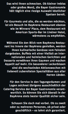 Bayer 04 Leverkusen: Unternehmens-Broschüre (S. 12) – Text