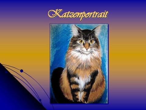 Katzenportrait in Acryl (Mischtechnik)