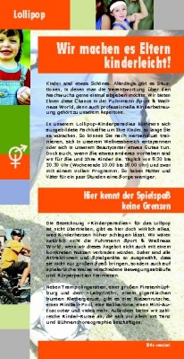 Sport und Wellness World: Flyer (Lollipop), S. 1/2