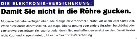 RheinLand Versicherungen: Folder „Europa Police“ (Elektrovers.) – Introtext