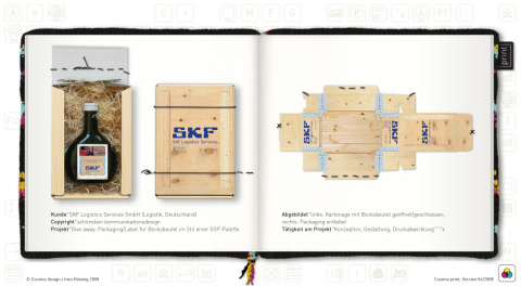 Give away (Packaging, Weinlabel) für SKF Logistics Services GmbH (Logistik)
