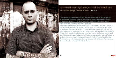 Kunde: Der Audio Verlag, Hörbuch-Booklet Clemens Meyer