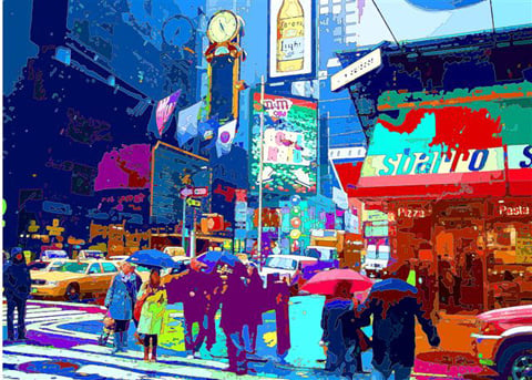 New York Times Square PopArt Stil