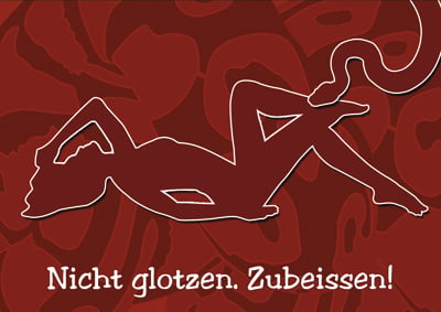 „Zubeissen!“ – Postkarte