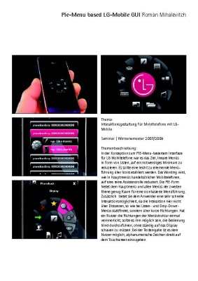 Pie-Menu based LG-Mobile GUI