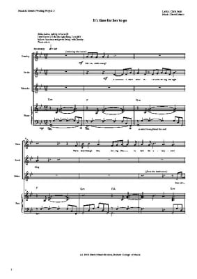 Score für Musical Stück „It’s time for her to go“