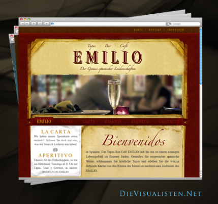 Homepage für ein spanisches Restaurant