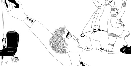Illustration zu „Stilübungen“ von Raymond Queneau