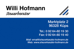 Visitenkarten für Steuerkanzlei Hofmann