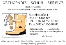 Logoentwurf, Visitenkarten und Leuchtreklame für Orthopädie Füchsel