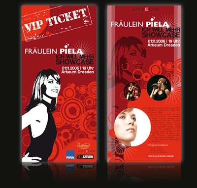 Fräulein Piela -- Gestaltung der VIP-Tickets für Medienevent