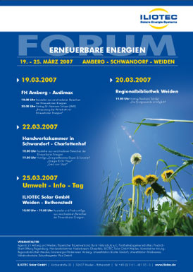 Plakat Ankündigung Forum | Iliotec Regensburg | Branche Erneuerbare Energien