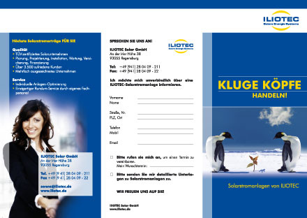 Flyer DIN lang | Iliotec Regensburg | Branche Erneuerbare Energien