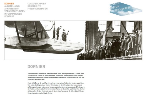 Kunde: Dornier – Stiftung für Luft- und Raumfahrt, Homepage www.dorniermuseum.de