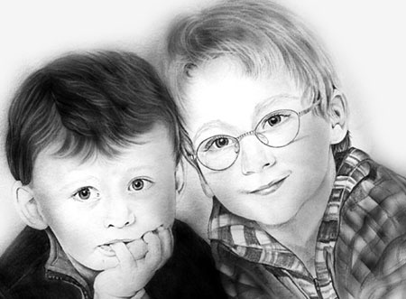 Kinderportrait, Bleistift