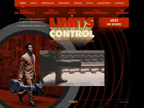 Webseite für den Film „The Limits of Control“