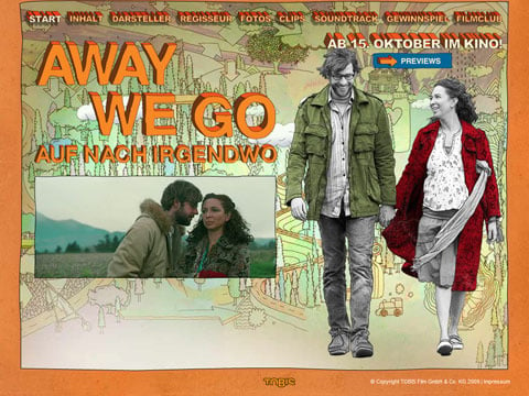 Flash-Webseite für den Film „Away We Go – Auf nach Irgendwo“