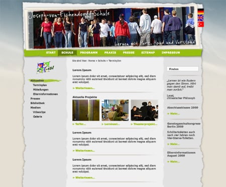 Redesign der Webseite einer Gesamtschule aus Kassel