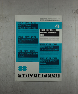 Plakatserie «Stilvorlagen», Siebdruck