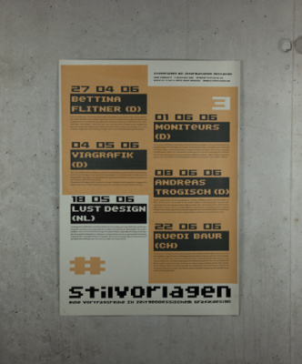 Plakatserie «Stilvorlagen», Siebdruck